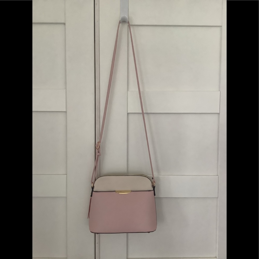 Brand new two tone crossbody blush/off white